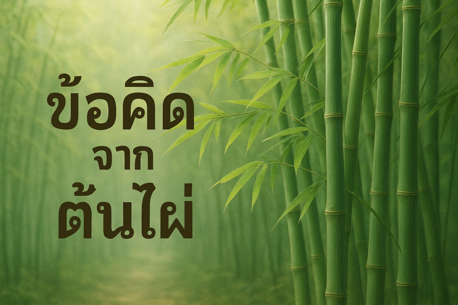บทเรียนจาก ต้นไผ่: อยู่รอดเพราะเรายืนด้วยกัน