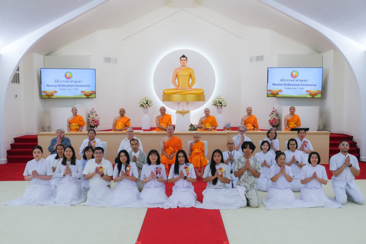 วัดพระธรรมกายซิลิคอนวัลเลย์ จัดพิธีบรรพชาสามเณรภาคฤดูร้อน