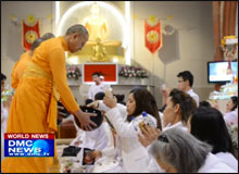 วัดพระธรรมกายลอนดอน จัดพิธีบูชาข้าวพระ