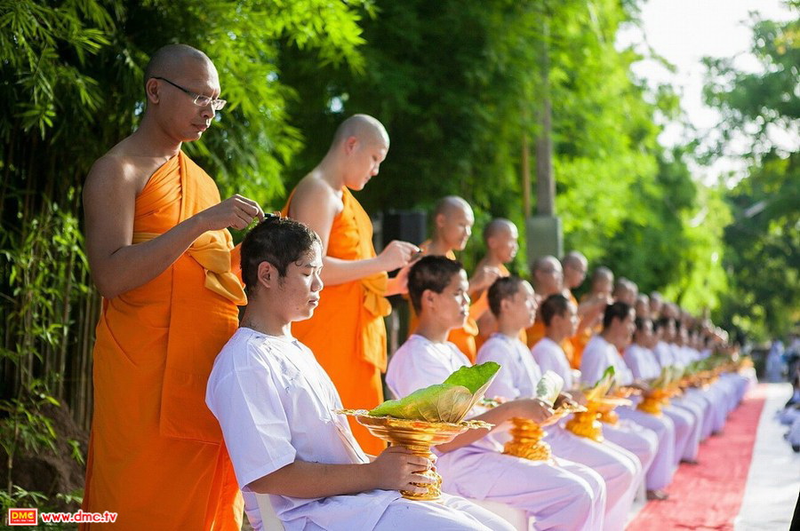 บวชพระ ภาพพิธีตัดปอยผมธรรมทายาท ระดับอุดมศึกษา รุ่นที่ 41 (โครงการ 2)