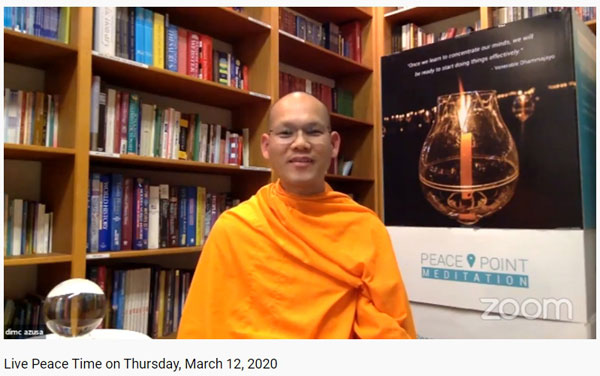 วัดพระธรรมกายแคลิฟอร์เนีย จัดกิจกรรมนั่งสมาธิออนไลน์