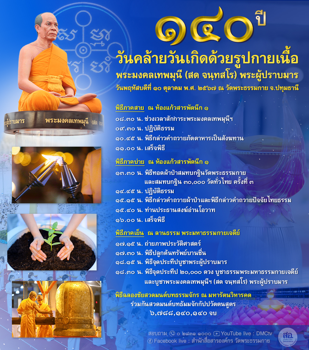 140 ปี วันคล้ายวันเกิดด้วยรูปกายเนื้อ พระมงคลเทพมุนี (สด จนฺทสโร) พระผู้ปราบมาร