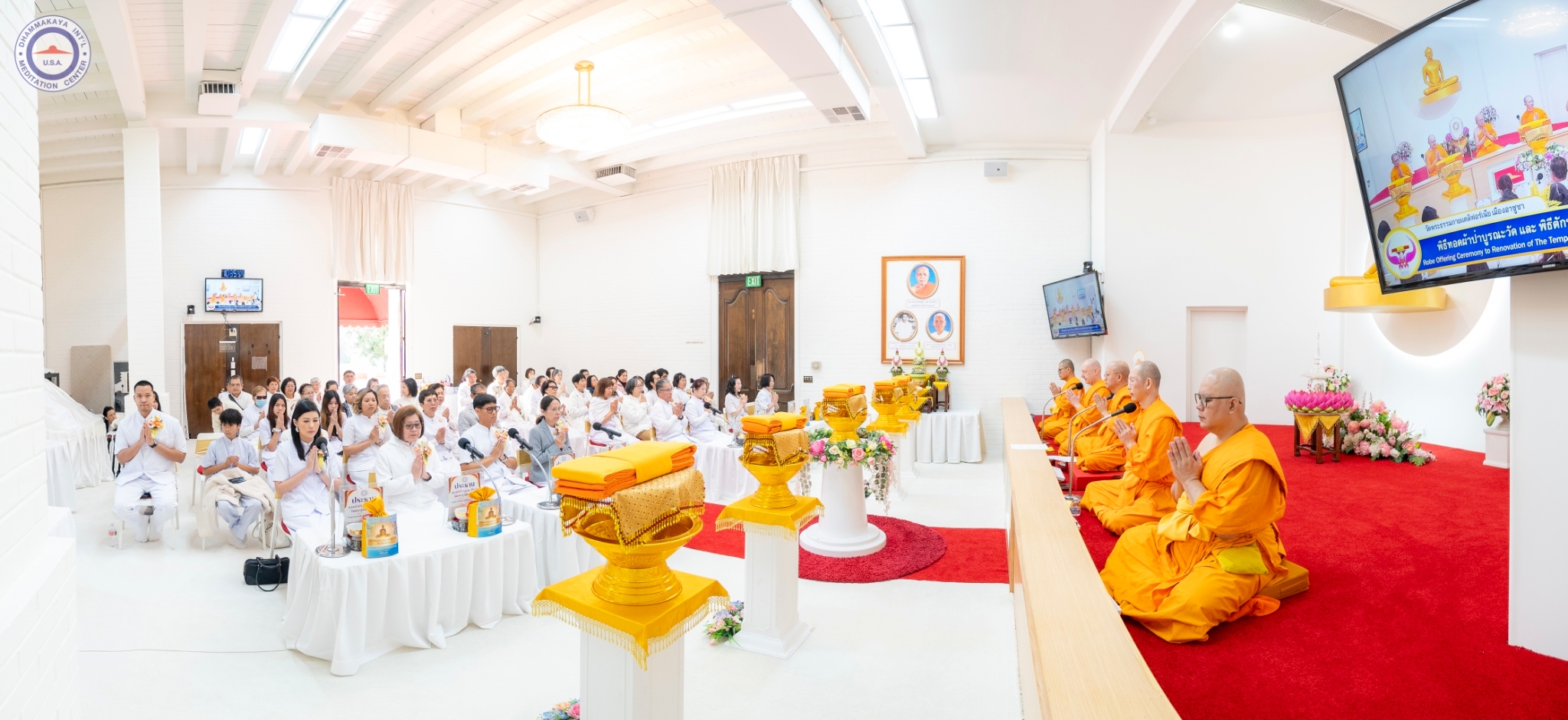 วัดพระธรรมกายแคลิฟอร์เนีย จัดพิธีทอดผ้าป่าเพื่อบูรณะอุโบสถ