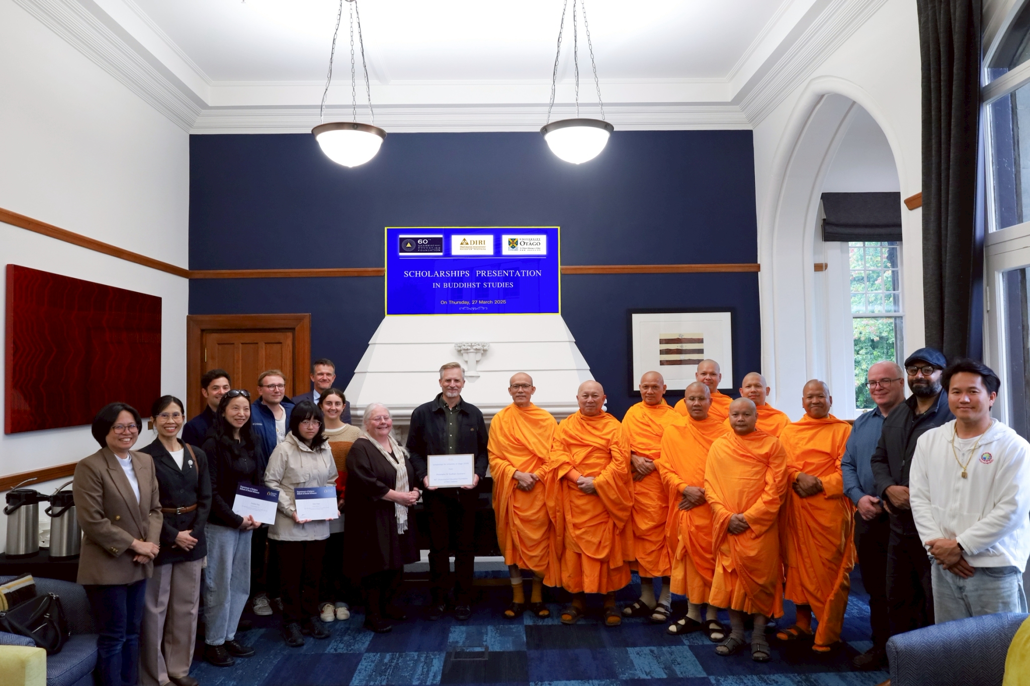 สถาบันวิจัยนานาชาติธรรมชัย (DIRI)  มอบทุนการศึกษา ให้แก่นักศึกษาและคณาจารย์ มหาวิทยาลัยโอทาโก ประเทศนิวซีแลนด์