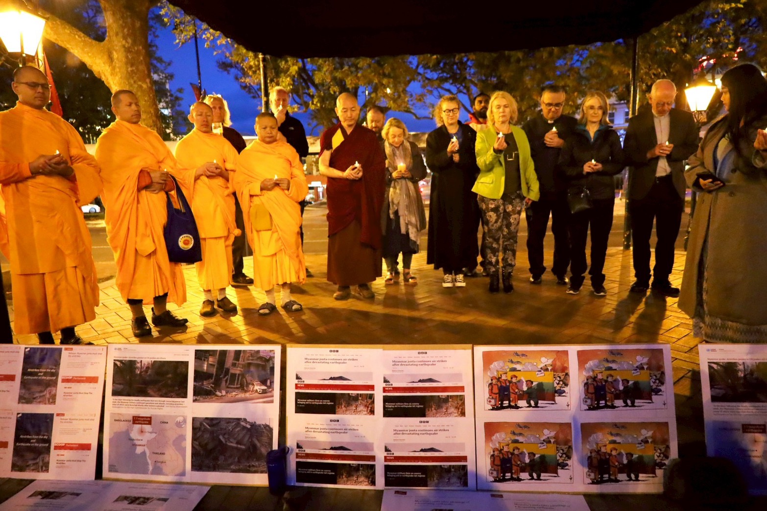 Wat Phra Dhammakaya Dunedin Holds Candlelight Vigil for Earthquake Victims in Mandalay, Myanmar