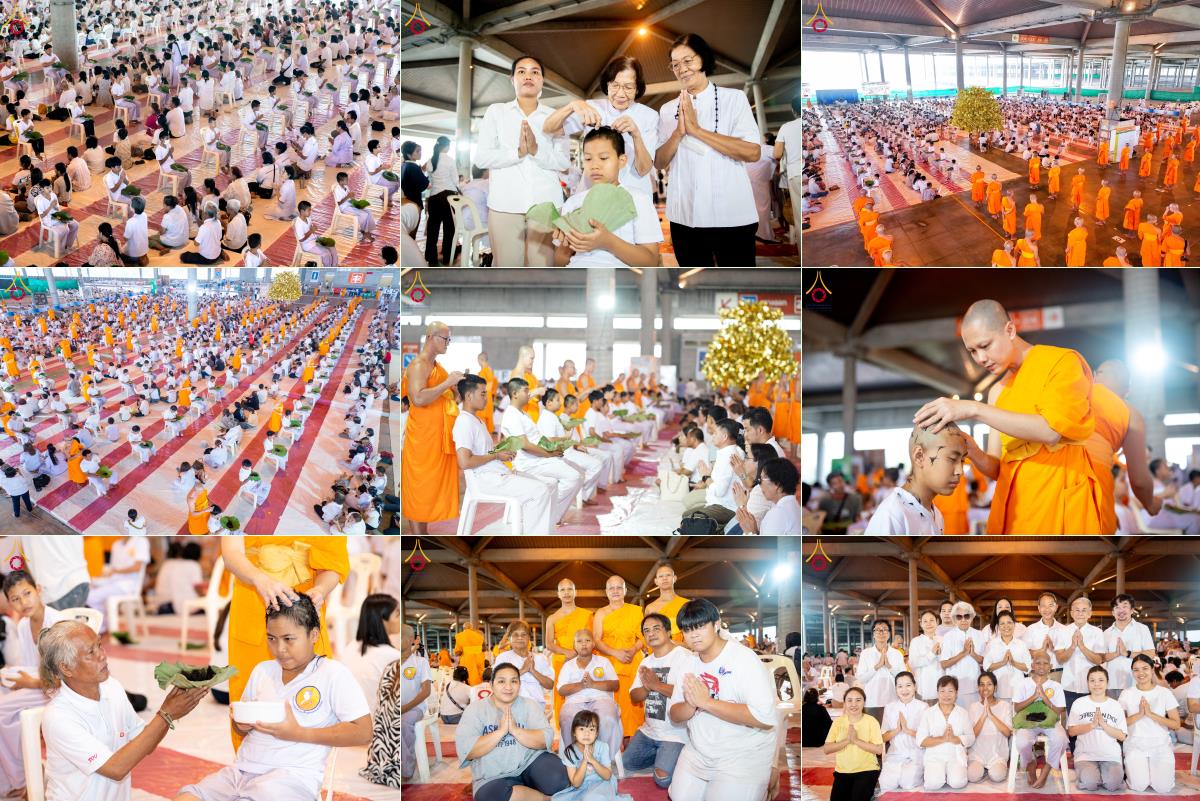 วัดพระธรรมกาย จัดพิธีตัดปอยผมโครงการบรรพชาสามเณร ฟื้นฟูพระพุทธศาสนาทั่วไทย 5,000 รูป