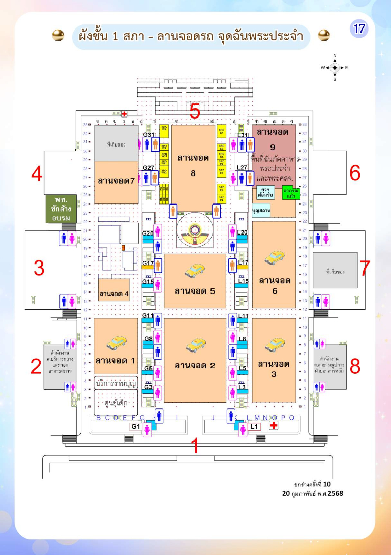 ลานจอดรถที่สภาธรรมกายสากล ชั้น 1