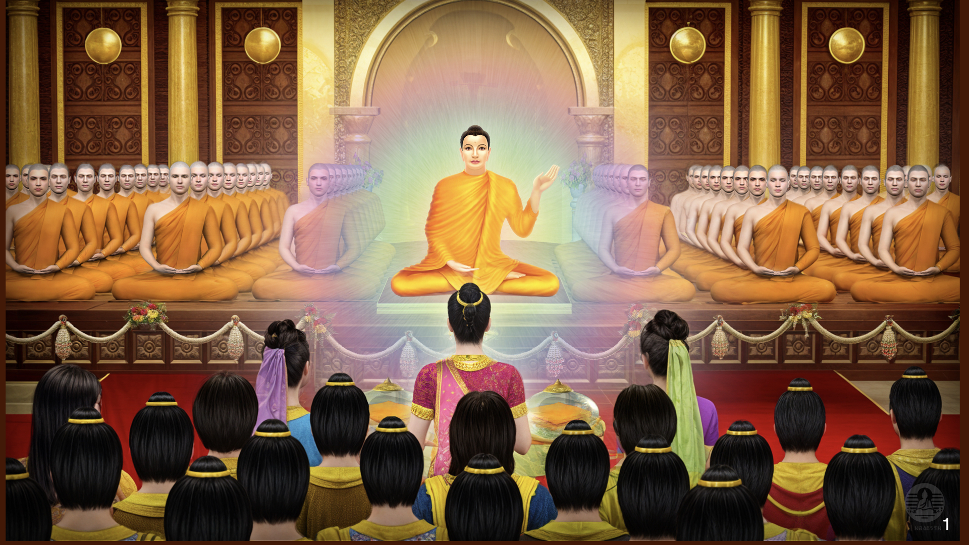 พระน้านางถวายผ้าจีวรอันประณีตแด่พระพุทธเจ้า