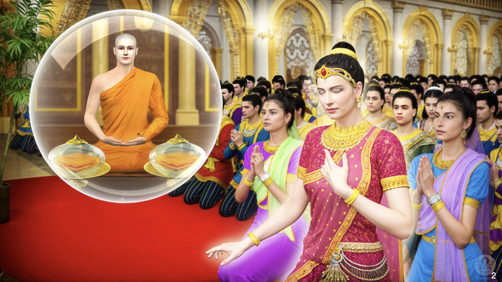 พระน้านางถวายผ้าจีวรอันประณีตแด่พระพุทธเจ้า