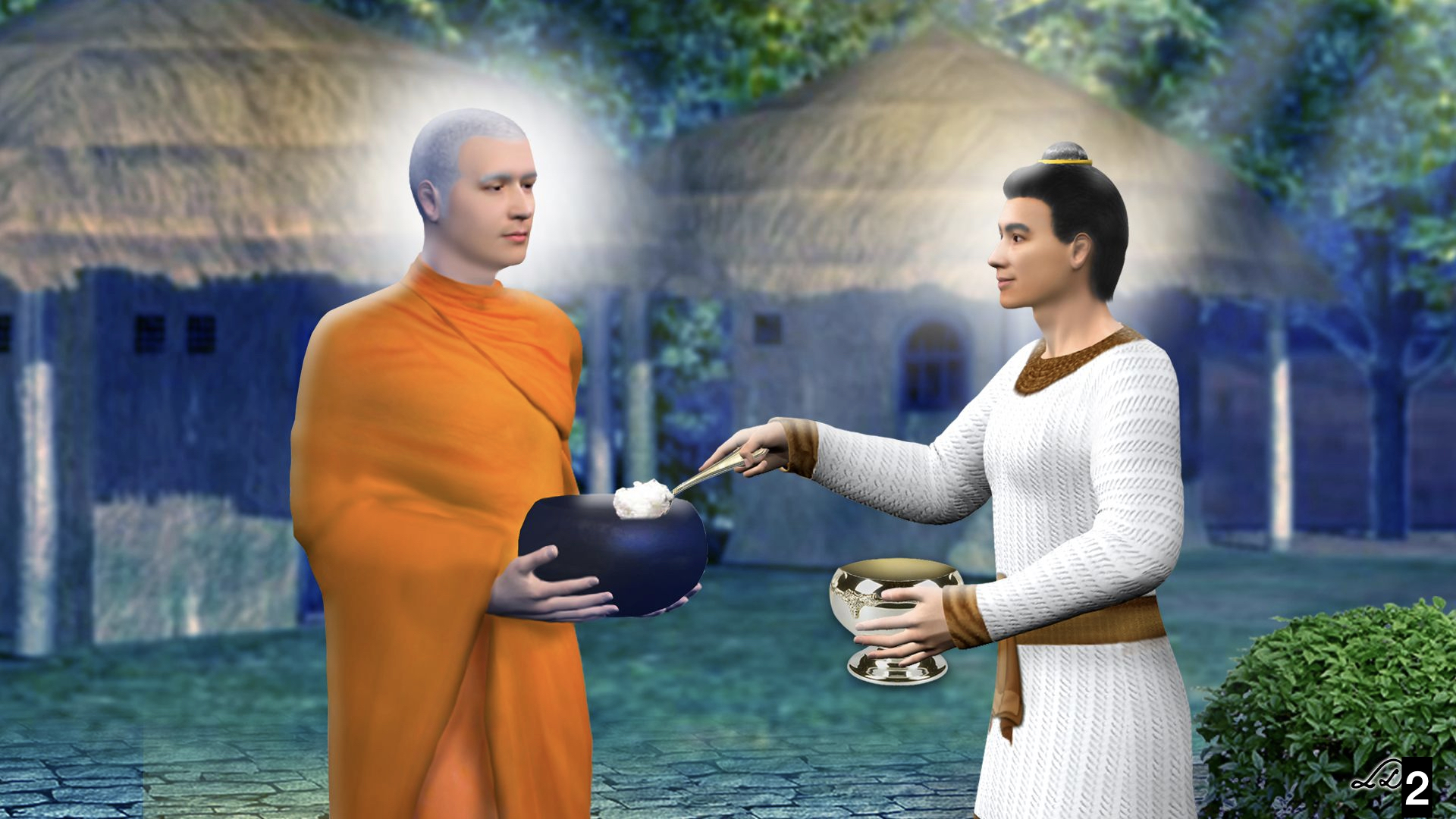 พราหมณ์อินทกะ ทำบุญเพียงข้าวทัพพีเดียวกับพระอนุรุทธะ