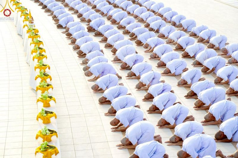 ordinands of 3 ordination programs at Wat Phra Dhammakaya, which are
