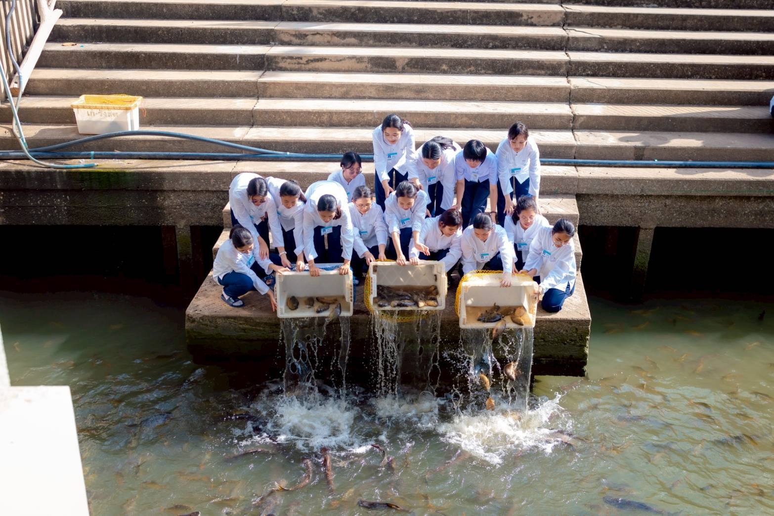 ธรรมทายาทหญิง รุ่นที่ 40 (ภาคฤดูร้อน) ปล่อยปลาให้ชีวิตสัตว์เป็นทาน 