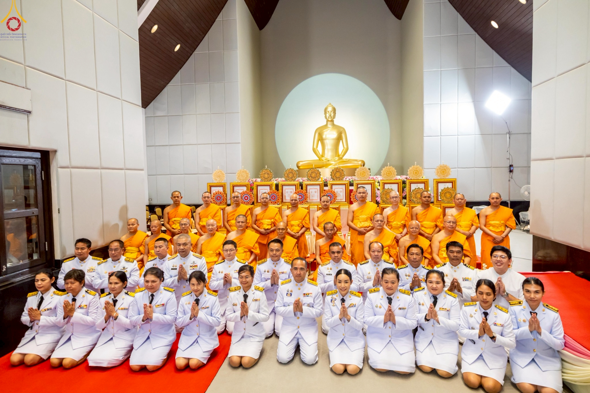 พิธีต้อนรับสัญญาบัตร พัดยศ พระครูสัญญาบัตรสายต่างประเทศวัดพระธรรมกาย จำนวน 19 รูป