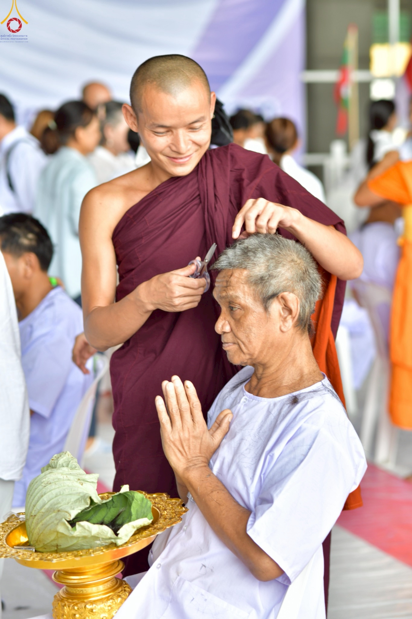 พิธีตัดปอยผมโครงการบวชพระนานาชาติ AEC และผู้นำพุทธโลก WAB รุ่นที่ 9