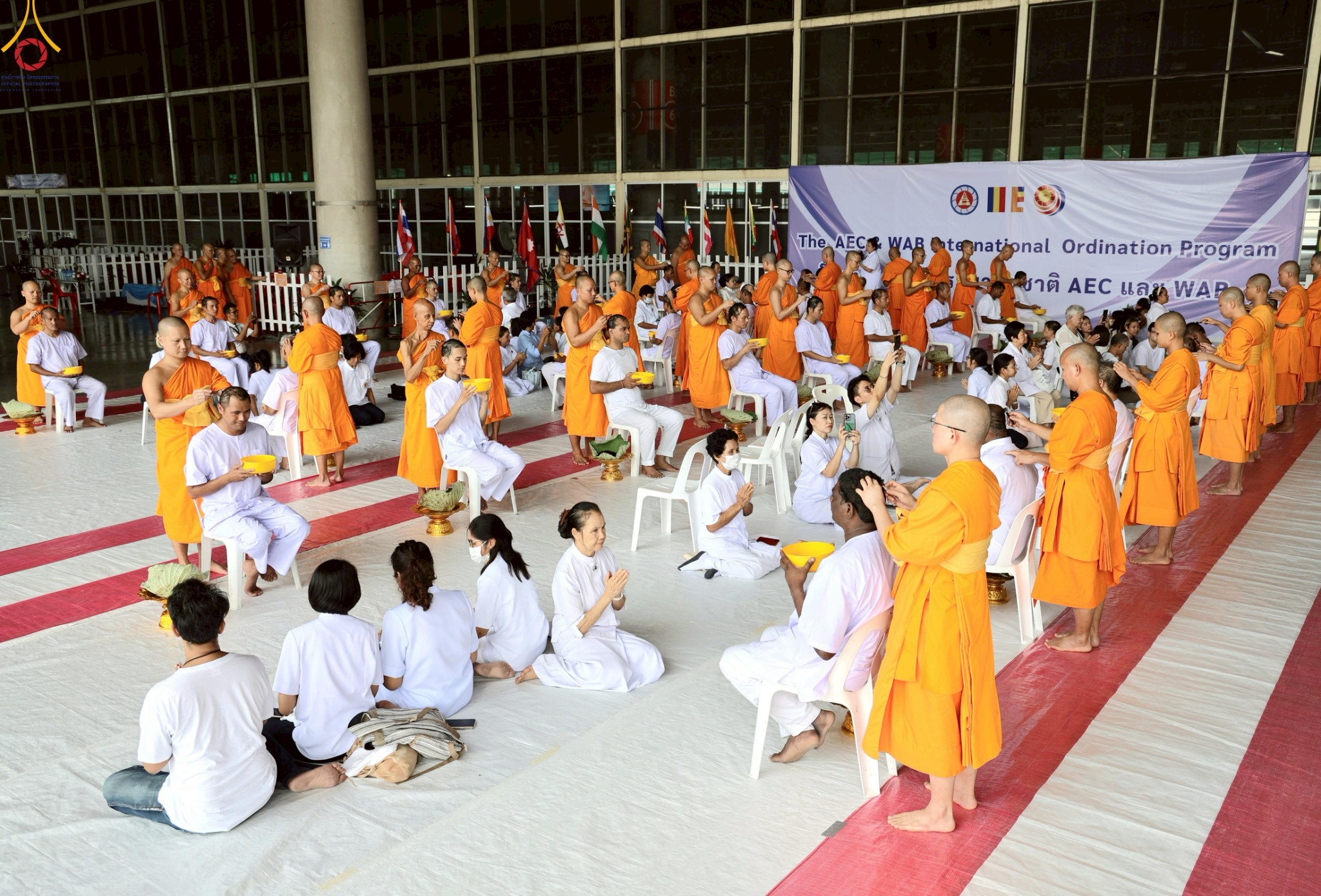 พิธีตัดปอยผมโครงการบวชพระนานาชาติ AEC และผู้นำพุทธโลก WAB รุ่นที่ 9