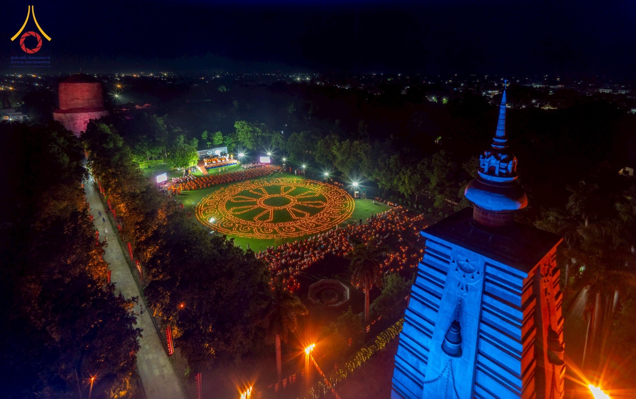 วัดพระธรรมกายจุดประกายศรัทธาบวชหมู่พุทธภูมิ ๓๐๐ รูป เดินธรรมยาตราสู่สารนาถ ต้นกำเนิดพุทธศาสนา