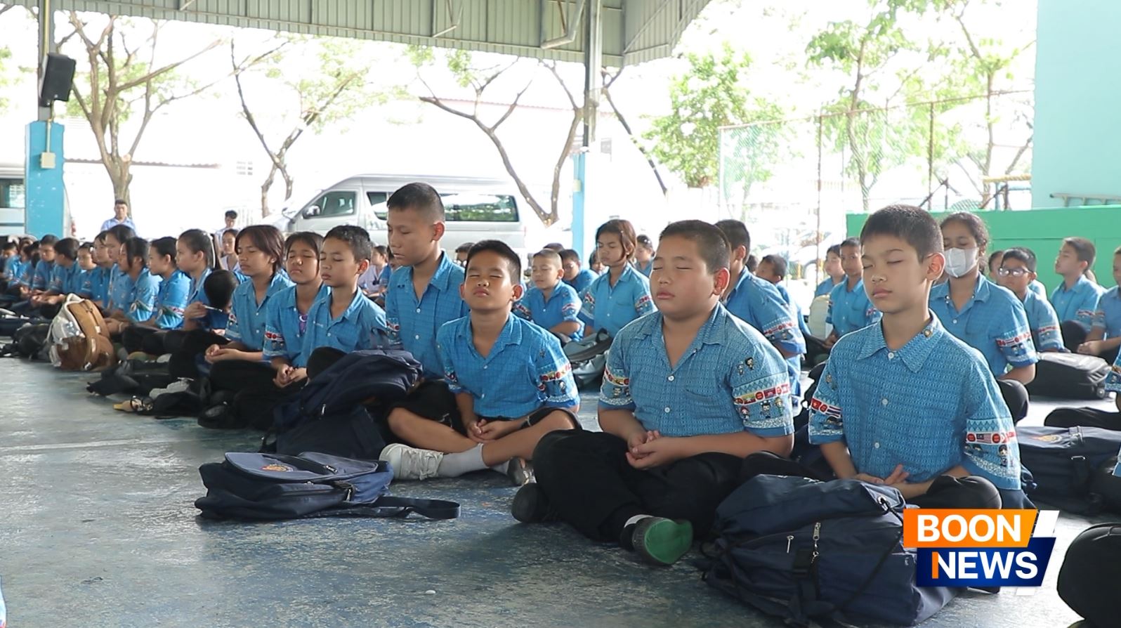 โรงเรียนวัดเกิดการอุดม จัดสวดมนต์บทธัมจักกัปปวัตตนสูตร
