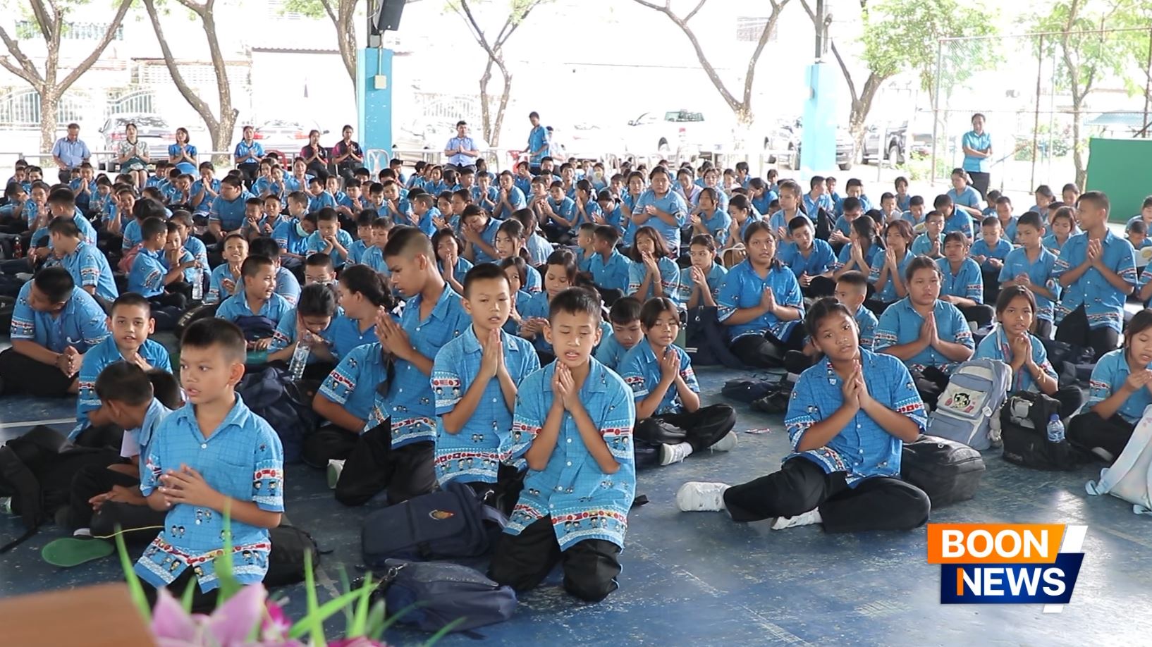 โรงเรียนวัดเกิดการอุดม จัดสวดมนต์บทธัมจักกัปปวัตตนสูตร