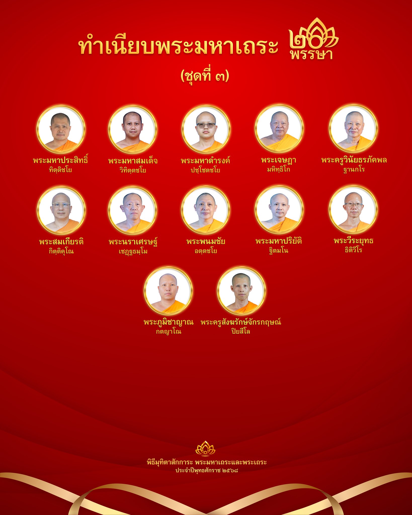 พิธีมุทิตาสักการะพระมหาเถระ 20 พรรษา