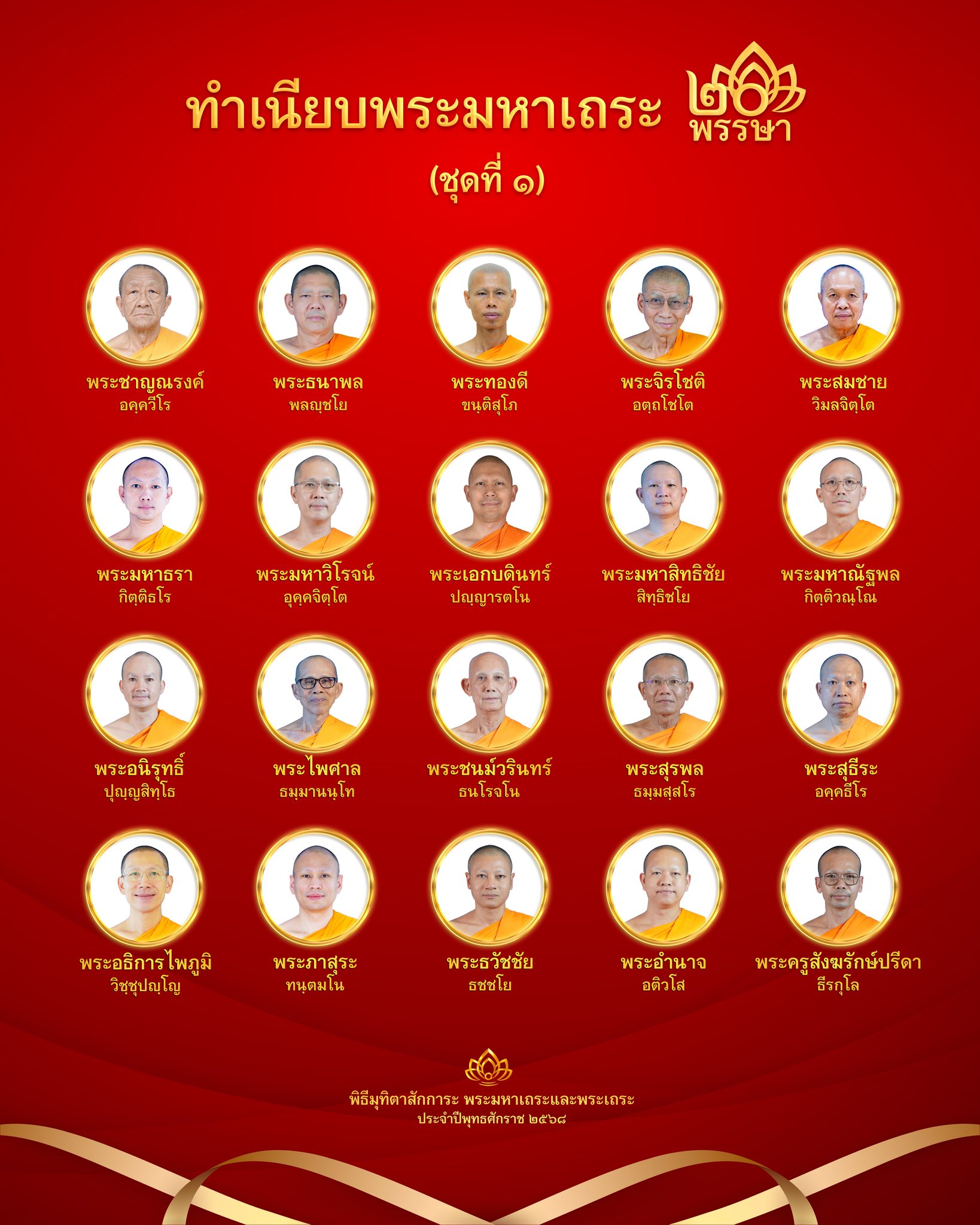 พิธีมุทิตาสักการะพระมหาเถระ 20 พรรษา