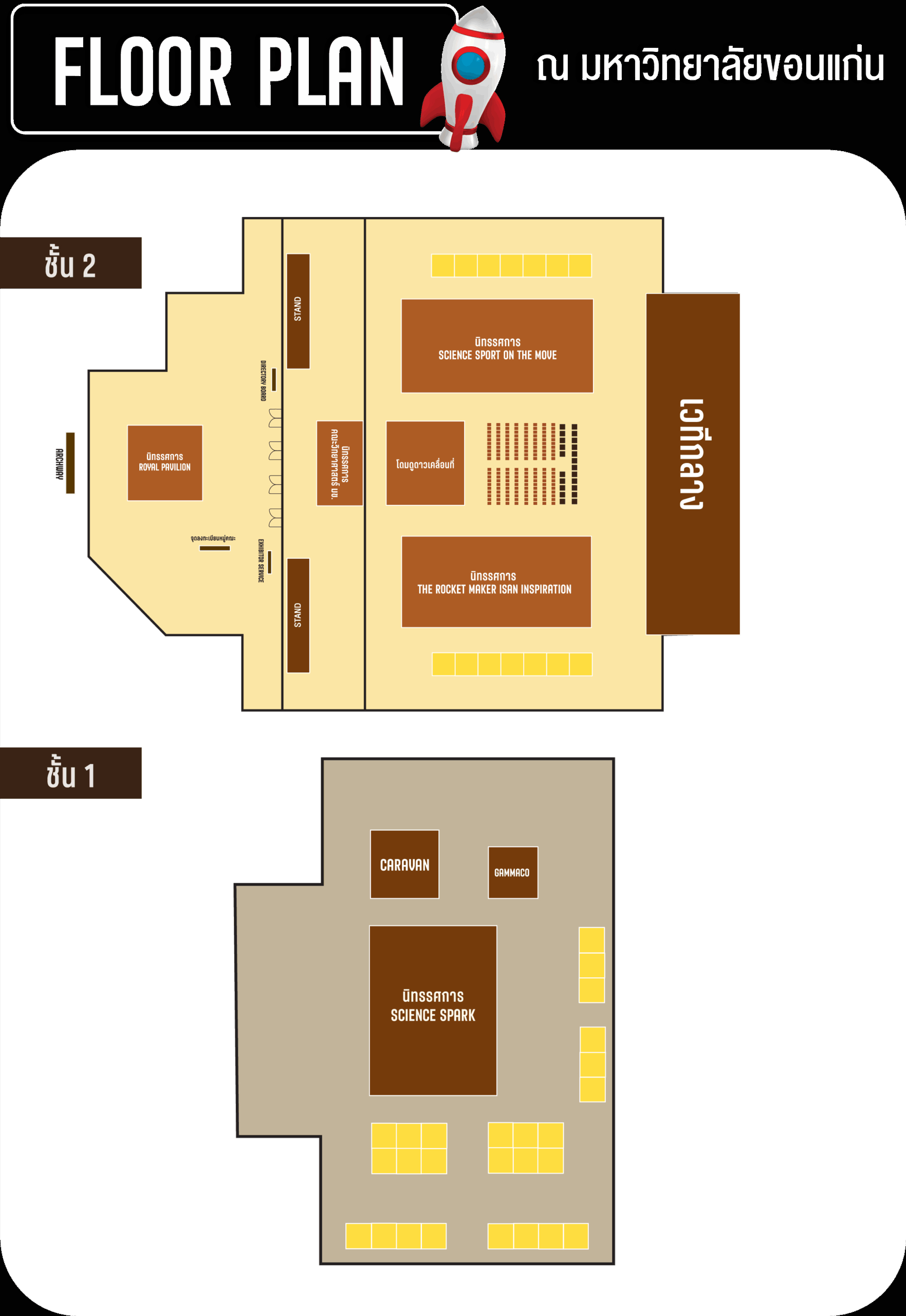 ผังนิทรรศการ มหกรรมวิทยาศาสตร์และเทคโนโลยีแห่งชาติ ประจำปี 2568 ม.ขอนแก่น