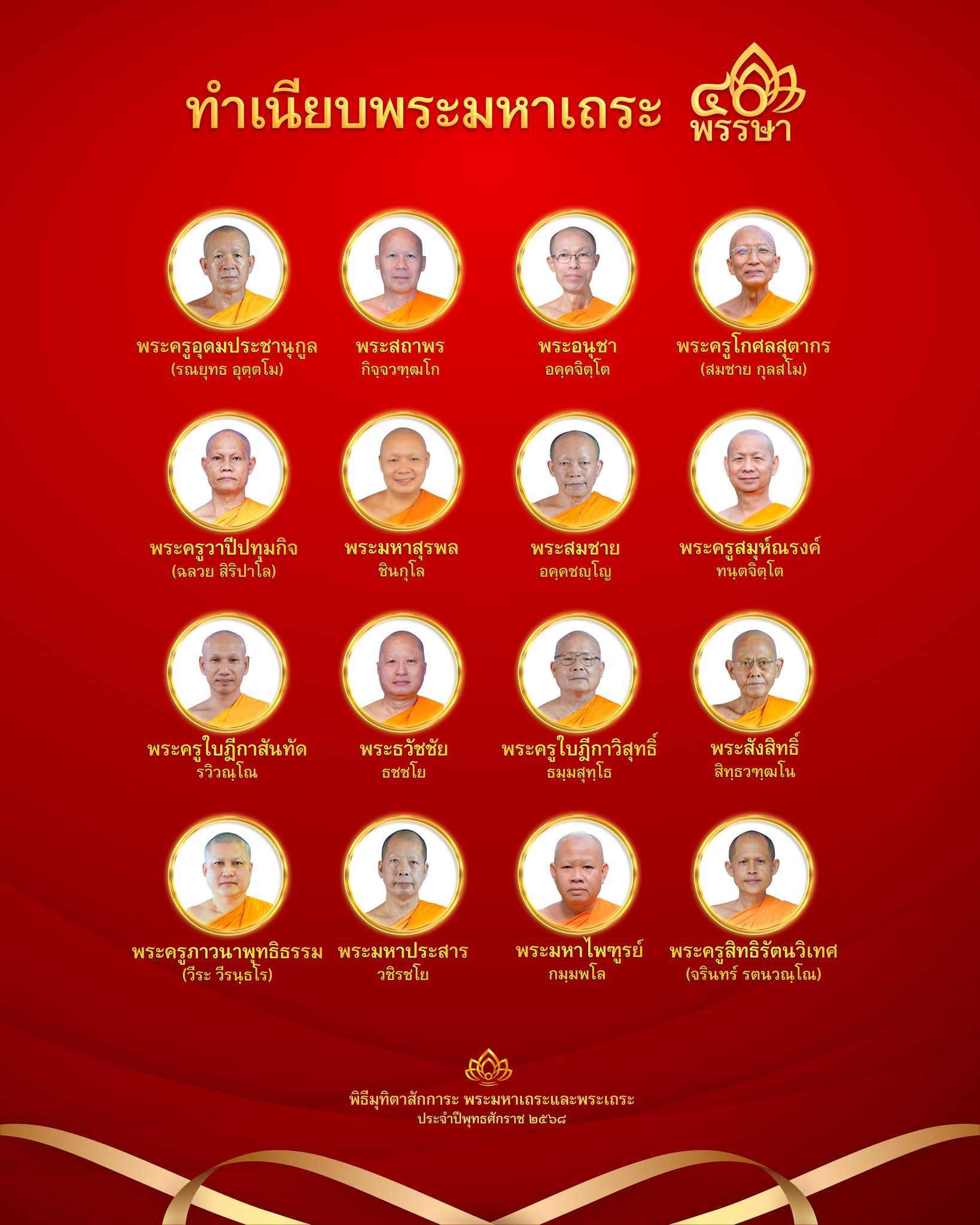 พิธีมุทิตาสักการะพระมหาเถระ 40 พรรษา