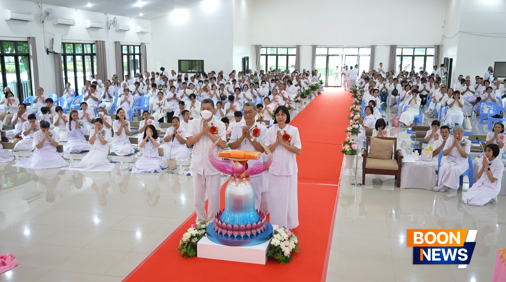 ศูนย์ปฏิบัติธรรมสระบุรี จัดพิธีทอดผ้าป่าซื้อดินปรับพื้นที่ลานธรรมสร้างองค์พระเจดีย์