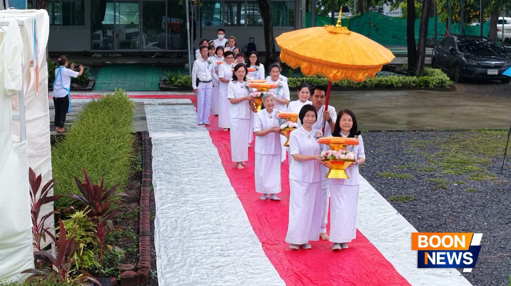 ศูนย์ปฏิบัติธรรมสระบุรี จัดพิธีทอดผ้าป่าซื้อดินปรับพื้นที่ลานธรรมสร้างองค์พระเจดีย์