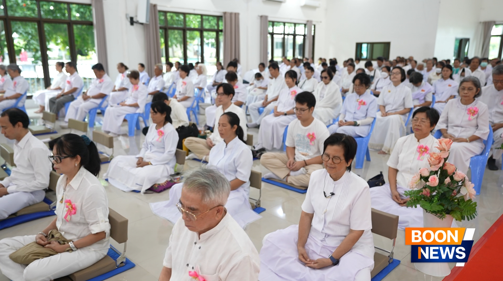 ศูนย์ปฏิบัติธรรมสระบุรี จัดพิธีทอดผ้าป่าซื้อดินปรับพื้นที่ลานธรรมสร้างองค์พระเจดีย์