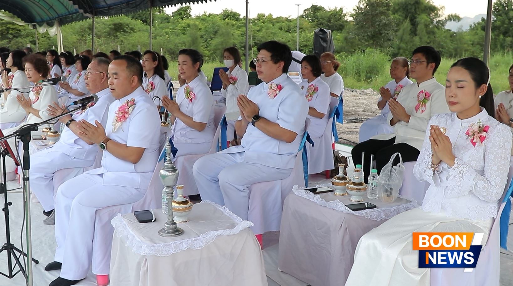 ศูนย์ปฏิบัติธรรมสระบุรี จัดพิธีเจริญพระพุทธมนต์คณะสงฆ์ 108 วัด และกลั่นแผ่นดินสถาปนาองค์พระเจดีย์