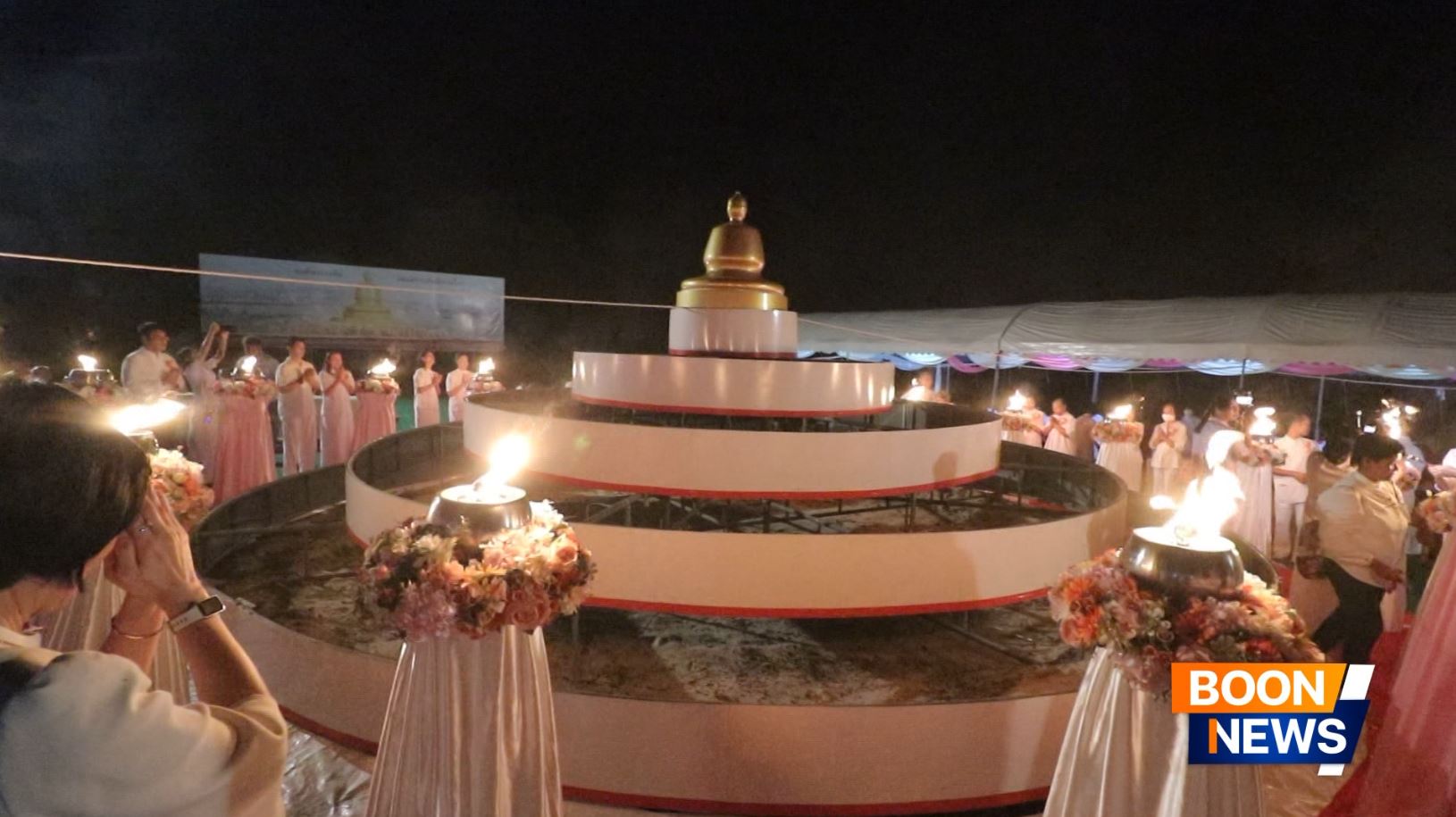 ศูนย์ปฏิบัติธรรมสระบุรี จัดพิธีเจริญพระพุทธมนต์คณะสงฆ์ 108 วัด และกลั่นแผ่นดินสถาปนาองค์พระเจดีย์