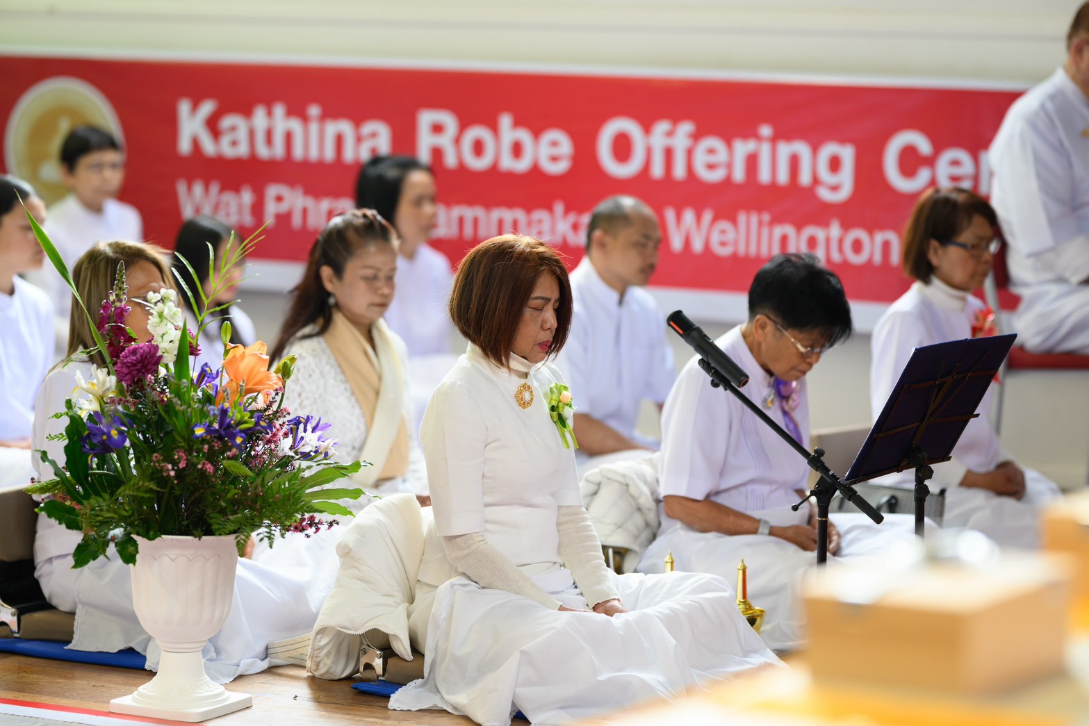 พิธีทอดผ้าป่าบริวารกฐินซื้อที่ดิน ถวายวัดพระธรรมกายเวลลิงตัน