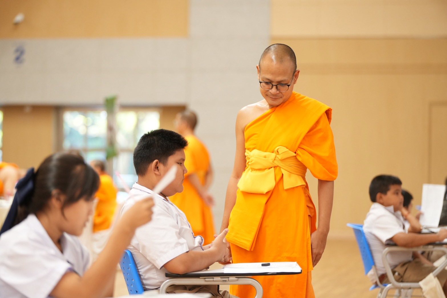 บรรยากาศสอบธรรมศึกษา ประจำปี 2568 ณ วัดพระธรรมกาย