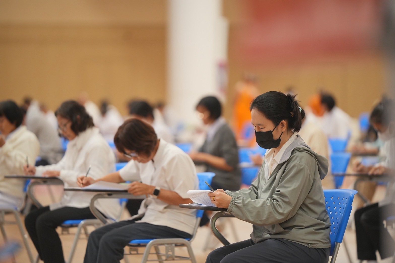 บรรยากาศสอบธรรมศึกษา ประจำปี 2568 ณ วัดพระธรรมกาย