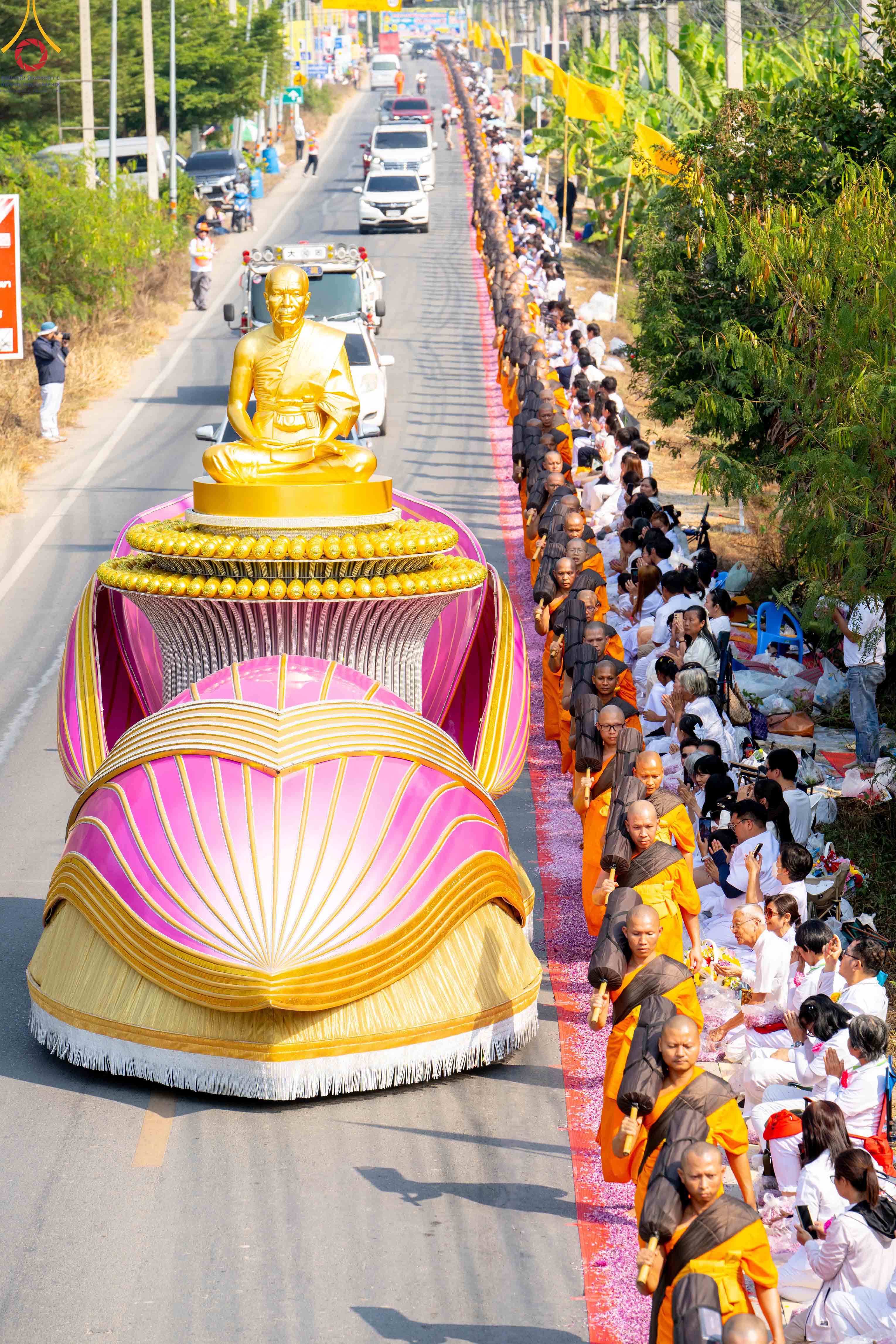 พิธีต้อนรับพระธรรมยาตราเส้นทางพระผู้ปราบมารปีที่ 14 ณ วัดบางภาษี-อนุสรณ์สถานบางปลา จังหวัดนครปฐม