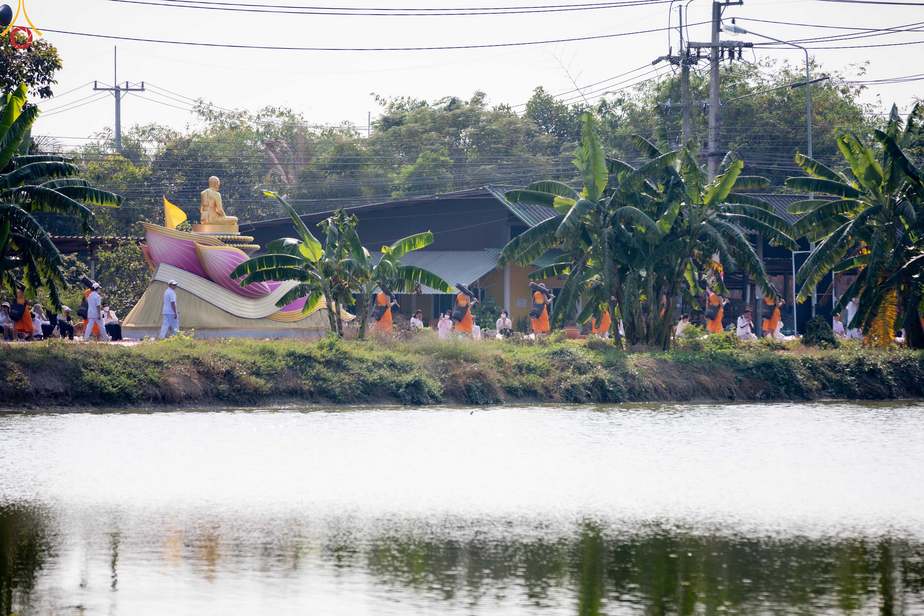 พิธีต้อนรับพระธรรมยาตราเส้นทางพระผู้ปราบมารปีที่ 14 ณ วัดบางภาษี-อนุสรณ์สถานบางปลา จังหวัดนครปฐม