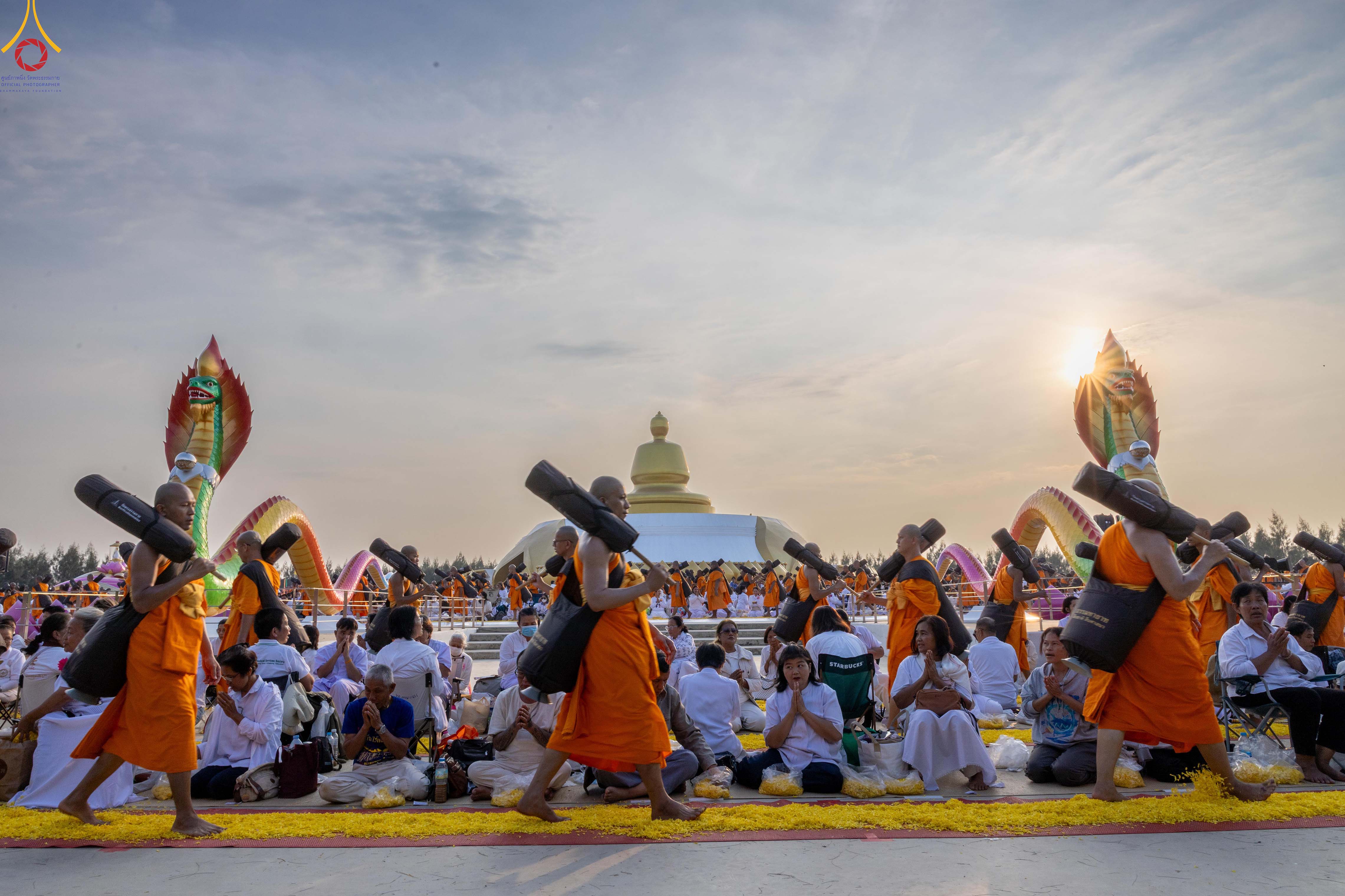 พิธีต้อนรับพระธรรมยาตราเส้นทางพระผู้ปราบมารปีที่ 14 ณ วัดบางภาษี-อนุสรณ์สถานบางปลา จังหวัดนครปฐม