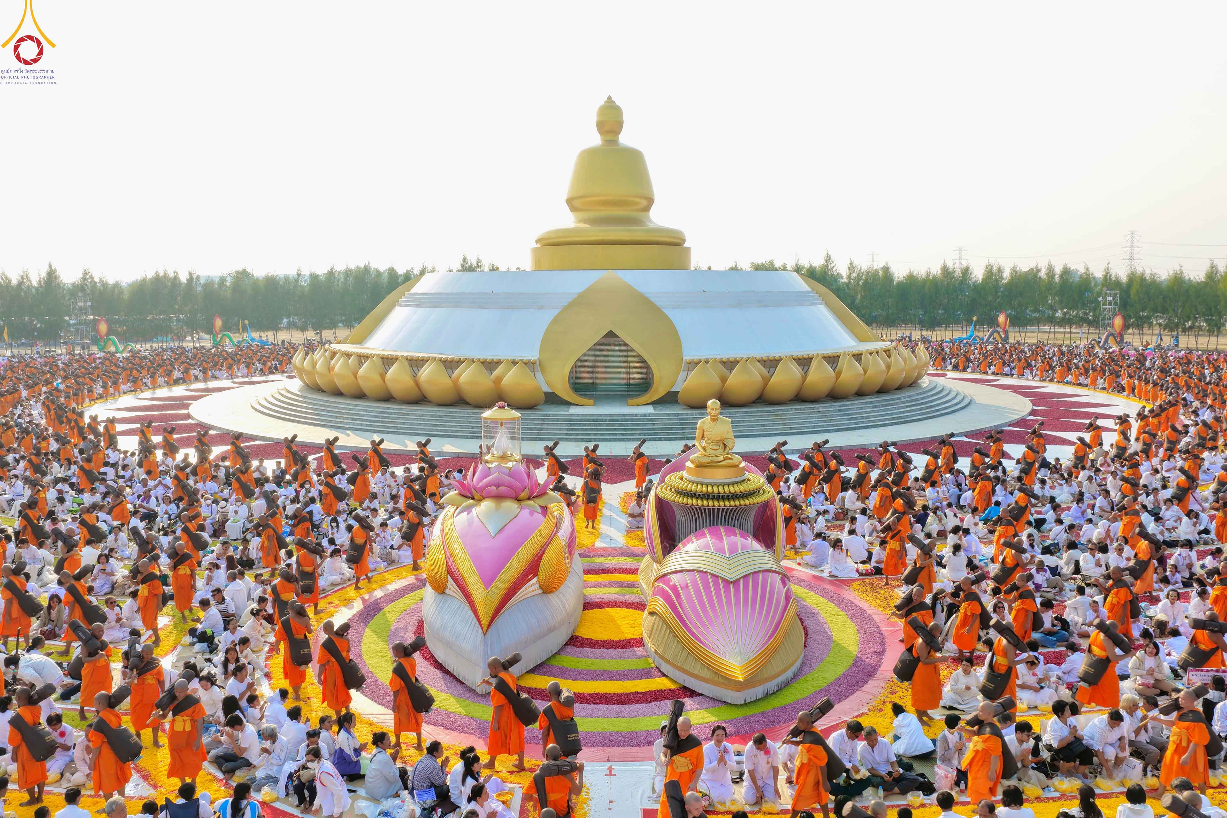 พิธีต้อนรับพระธรรมยาตราเส้นทางพระผู้ปราบมารปีที่ 14 ณ วัดบางภาษี-อนุสรณ์สถานบางปลา จังหวัดนครปฐม