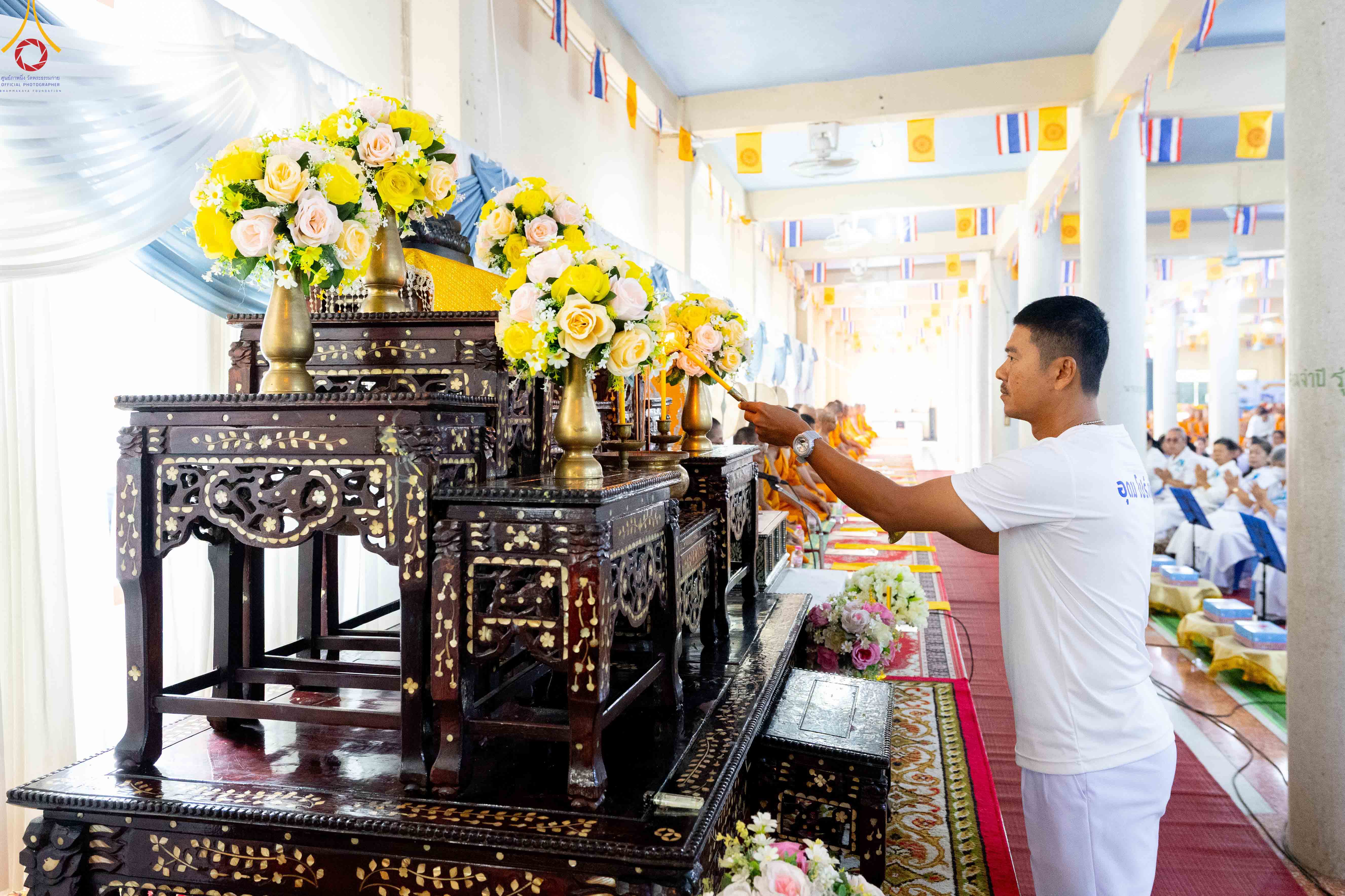 พิธีทอดผ้าป่าทำนุบำรุงศาสนสถาน โครงการธรรมยาตราเส้นทางพระผู้ปราบมารปีที่ 14 ณ วัดใหม่พิบูลย์ผล จังหวัดสุพรรณบุรี