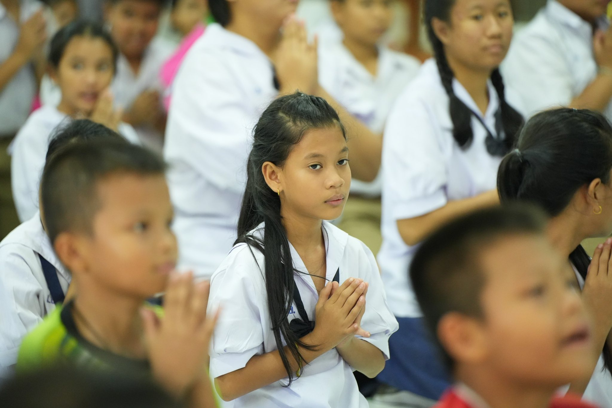นักเรียนโรงเรียนสังข์อ่ำวิทยา เข้าร่วมโครงการโรงเรียนคุณธรรม ตามแนววิถีพุทธ
