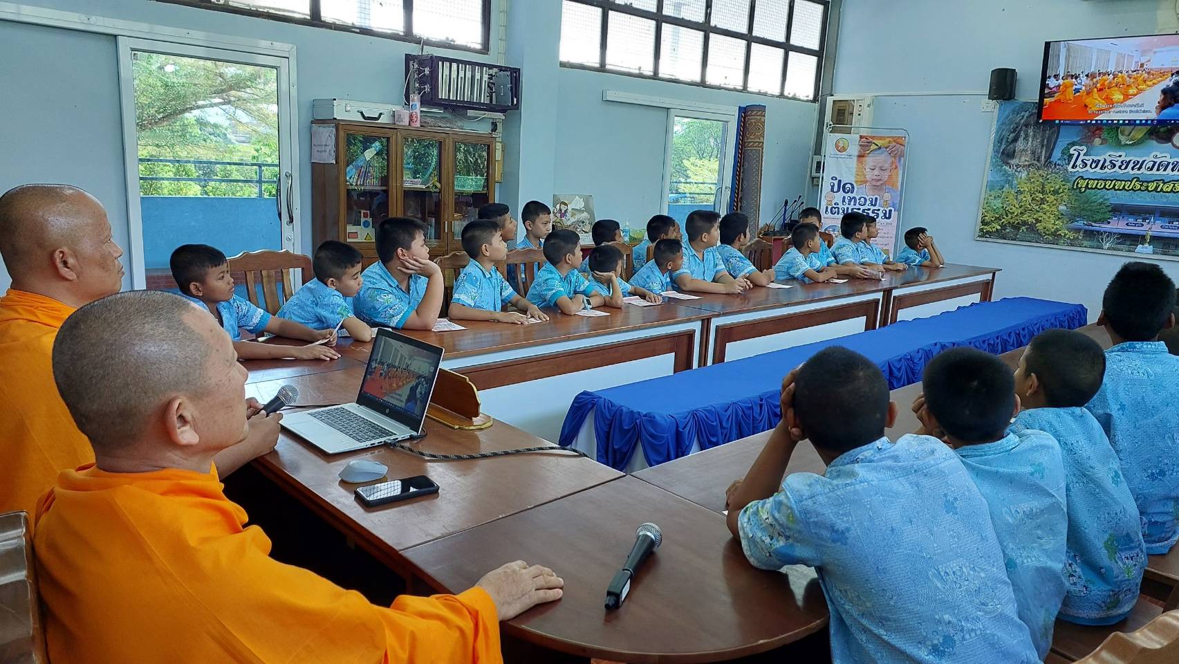 บรรยากาศชวนบวชสามเณรภาคฤดูร้อน โรงเรียนวัดพลวง จ.จันทบุรี
