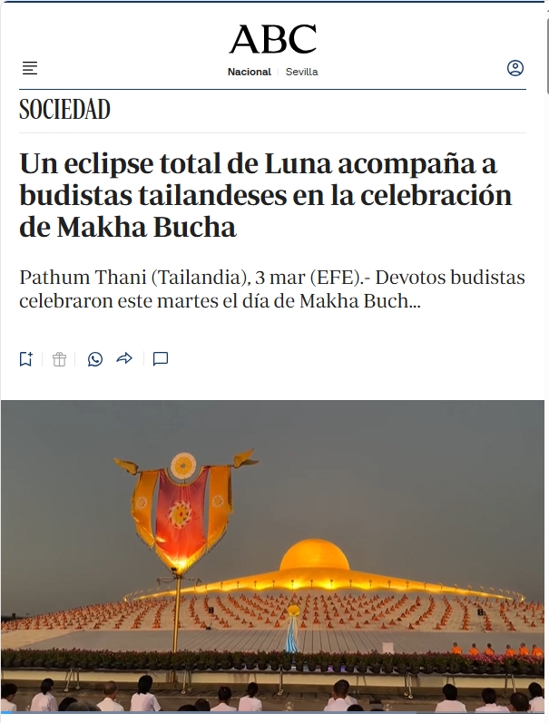 สื่อต่างประเทศเสนอภาพข่าว วันมาฆบูชา 3 มีนาคม 2569