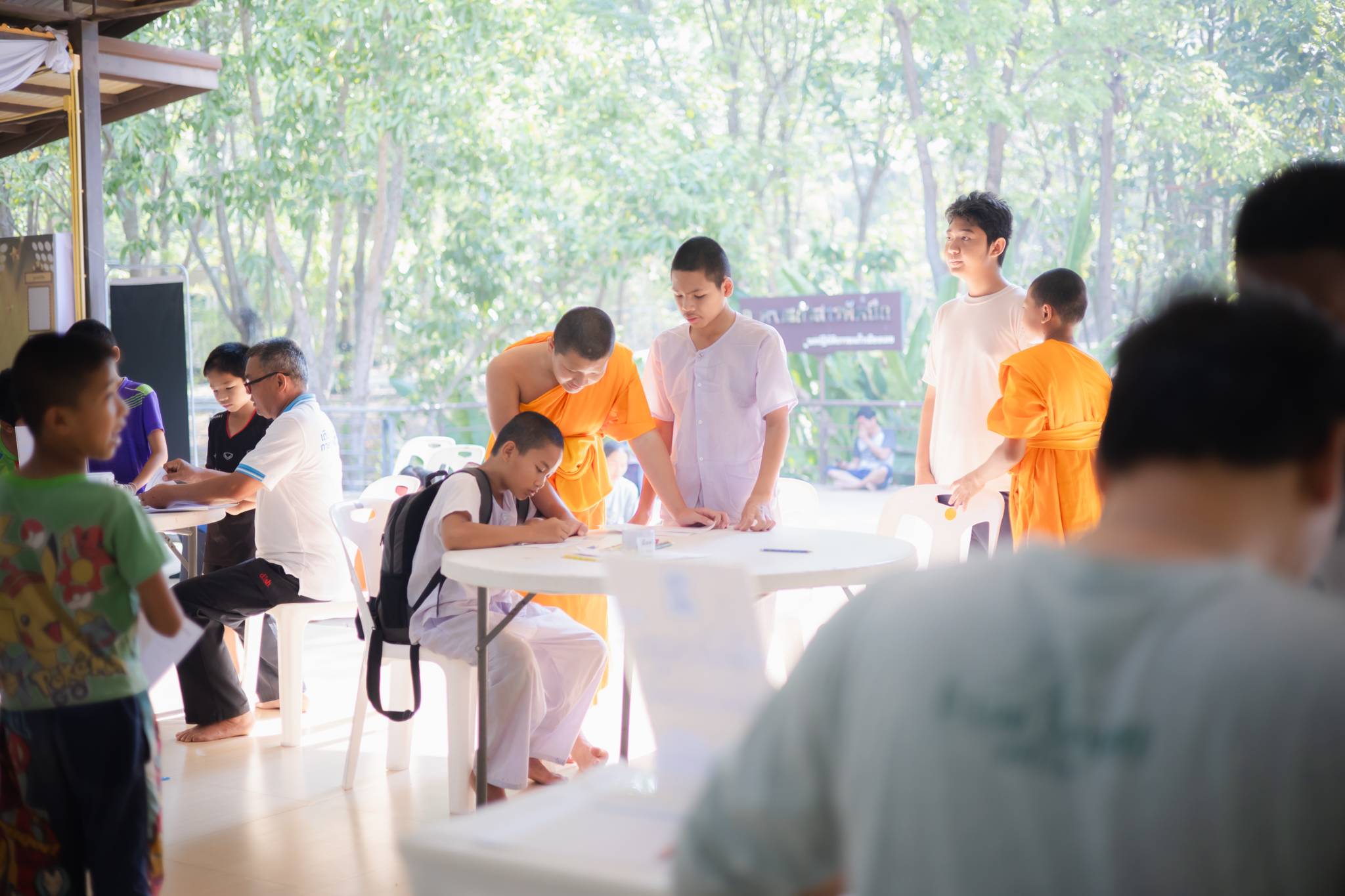 บรรยากาศการรายตัวเข้าร่วมอบรมโครงการบรรพชาสามเณรภาคฤดูร้อน ณ ศูนย์ปฏิบัติธรรมแก้วเมืองเลย