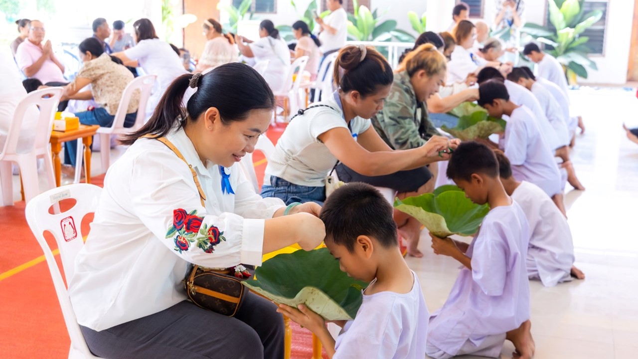 ศูนย์อบรมเยาวชนบางปะหัน จัดโครงการบรรพชาสามเณรภาคฤดูร้อน