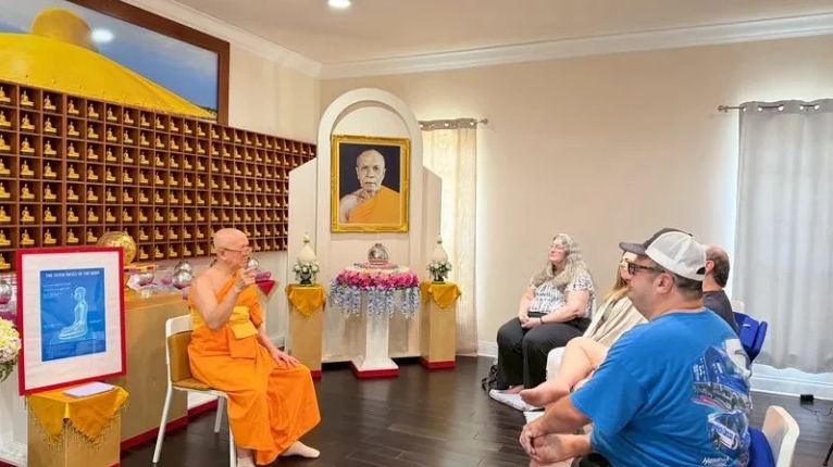 Dhammakaya Meditation Center of Palm Beach hosts a meditation session for foreigners