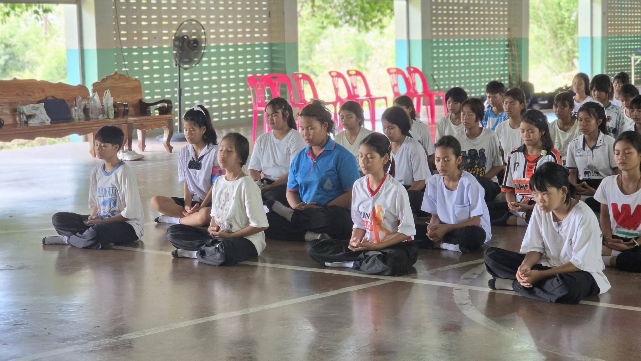 ธุดงคสถานชัยบาดาลร่วมกับ โรงเรียนบ้านบัวชุม จัดกิจกรรมค่ายส่งเสริมศีลธรรมในโรงเรียน
