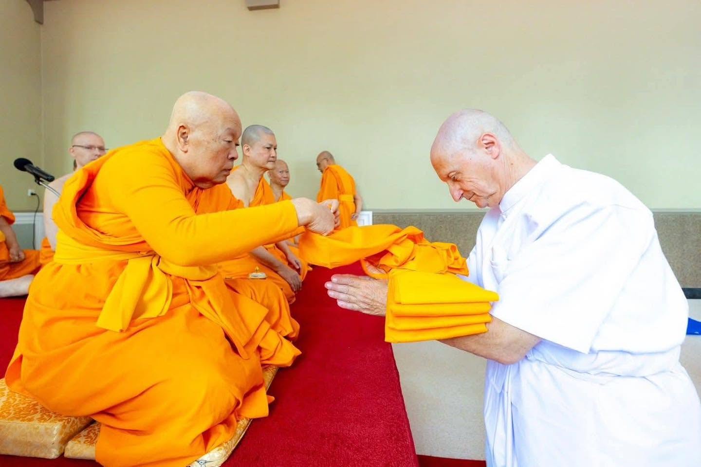 The mass ordination of 38 ordinands at Wat Phra Dhammakaya Belgium