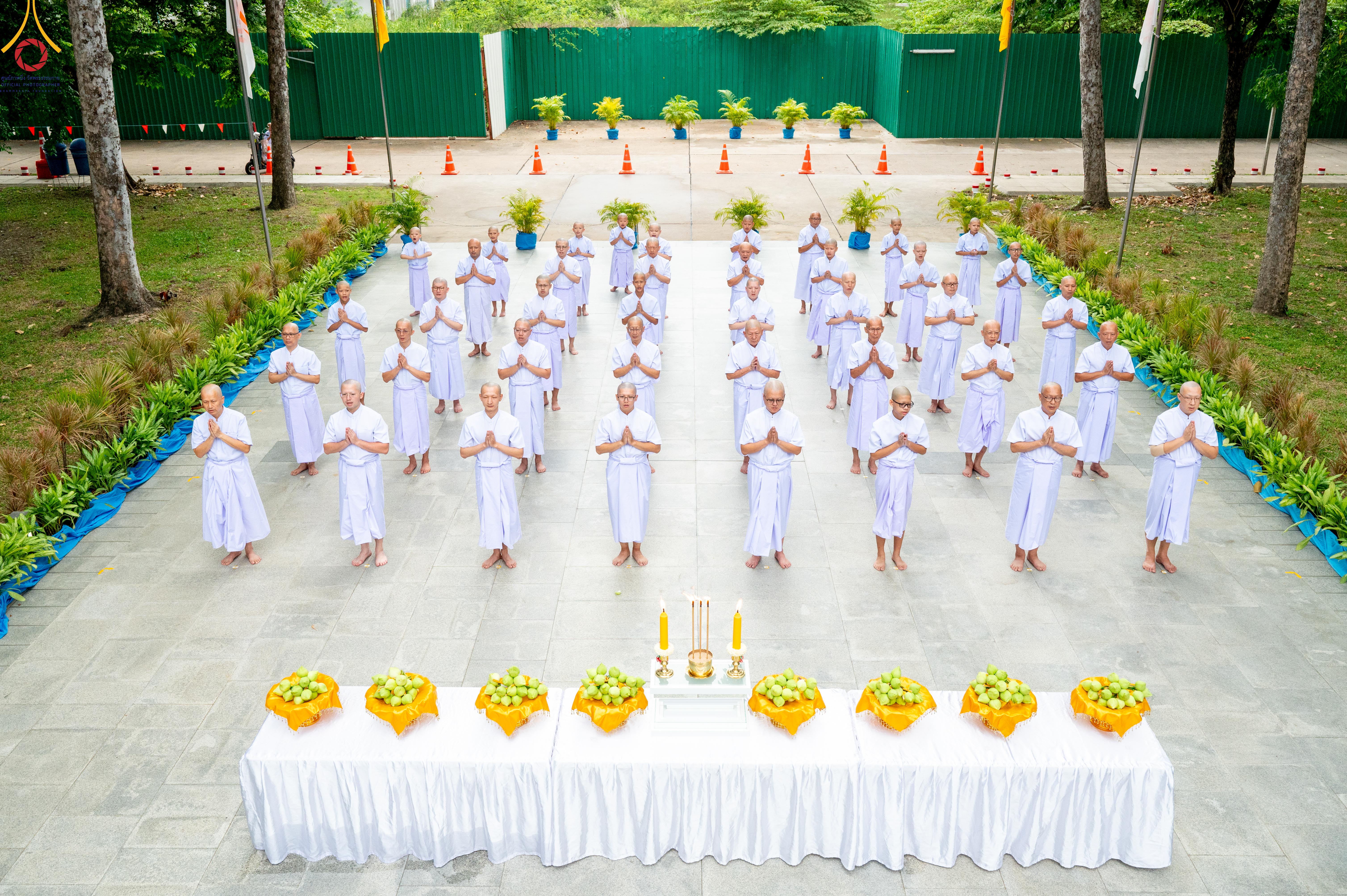 Wat Phra Dhammakaya organizes an ordination ceremony for 29 foreign ordinands from 4 countries
