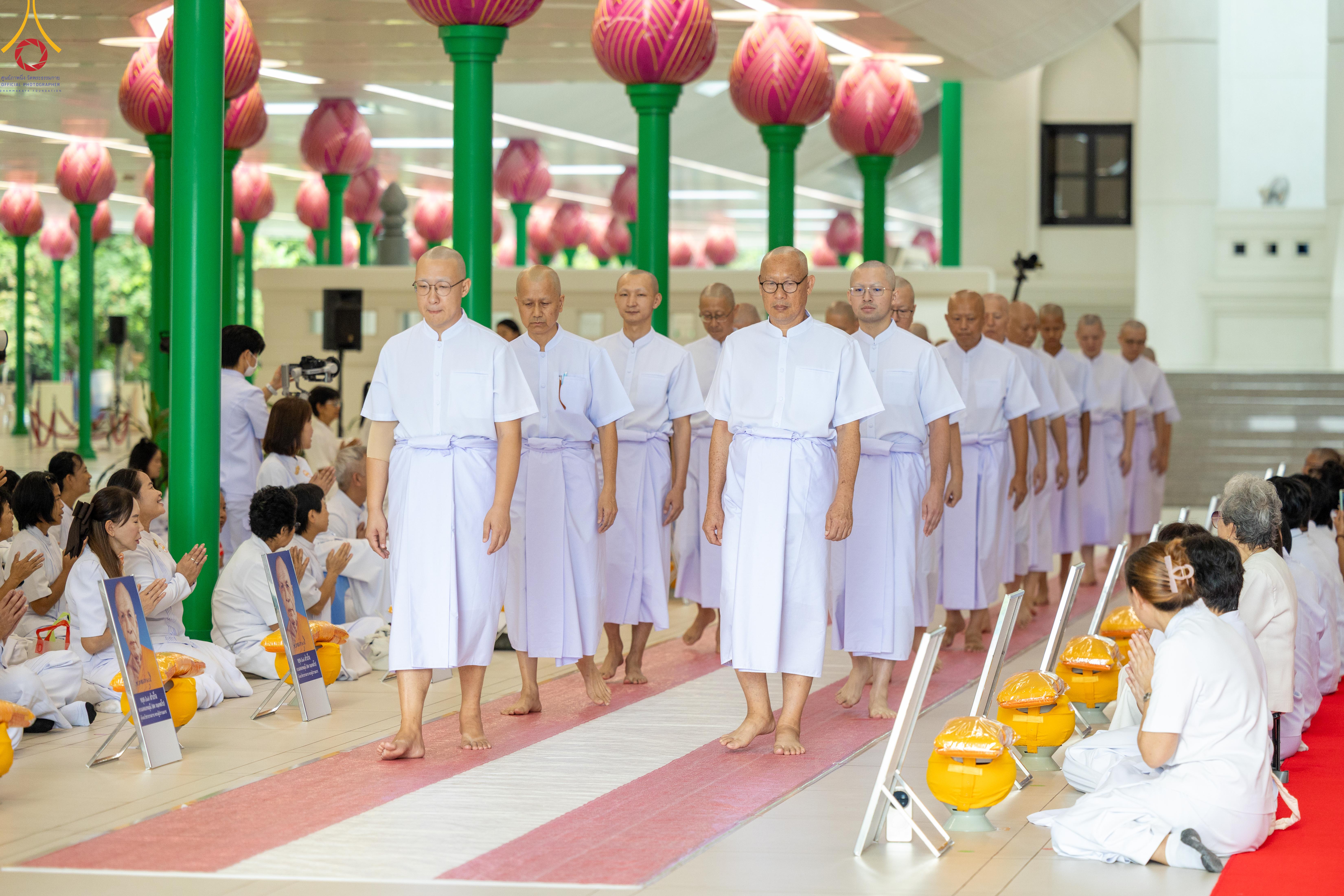 Wat Phra Dhammakaya organizes an ordination ceremony for 29 foreign ordinands from 4 countries