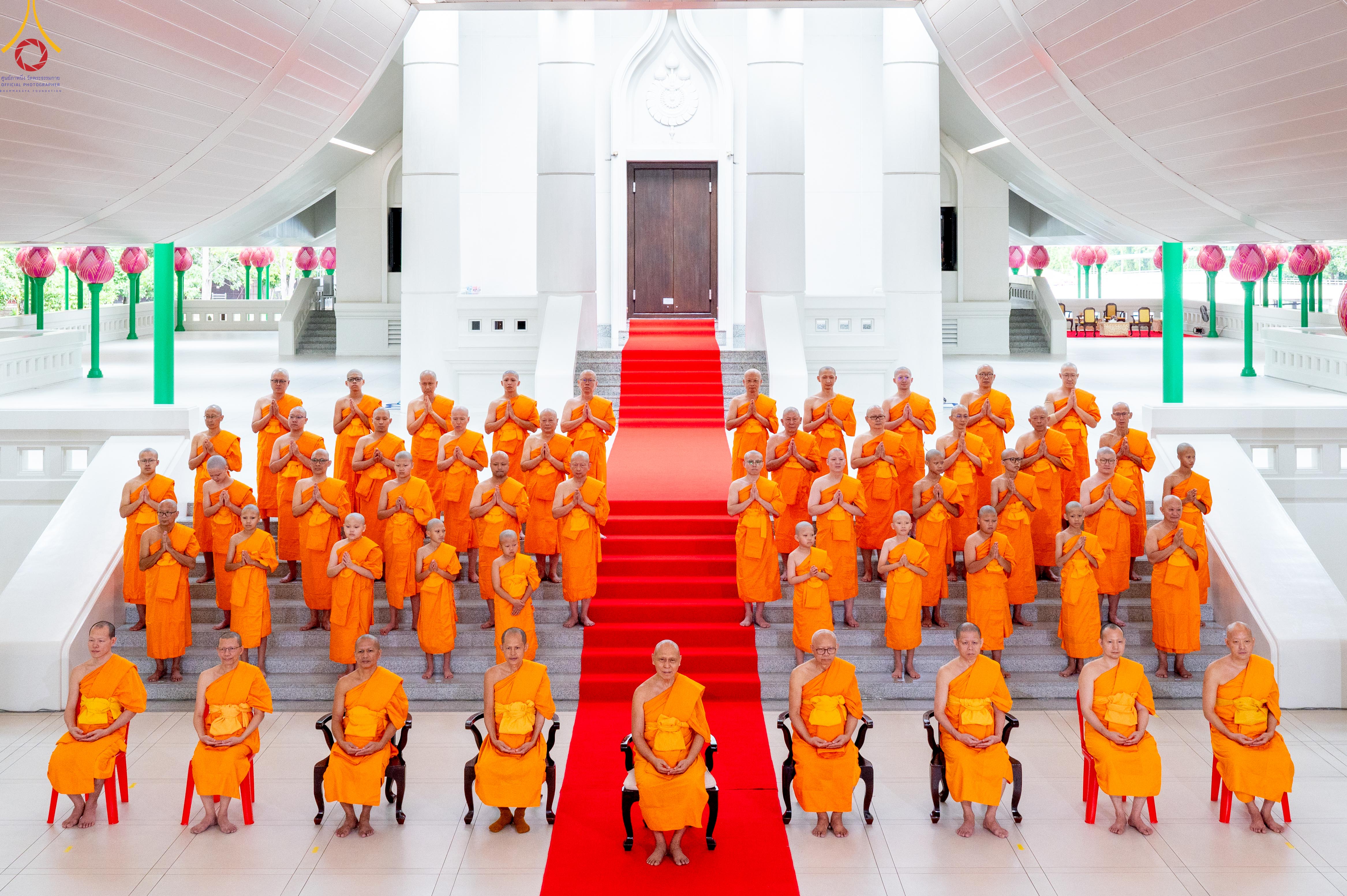 Wat Phra Dhammakaya organizes an ordination ceremony for 29 foreign ordinands from 4 countries